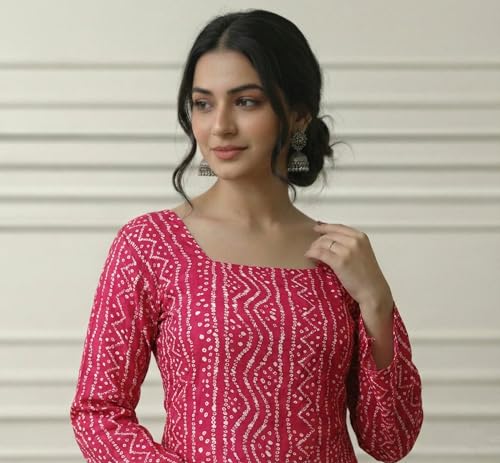 Image of MAHIRA'S Women's Short Kurti, Black Rayon Tunic Top with Embroidered Sleeves, 3 /4 Designer Sleeves
