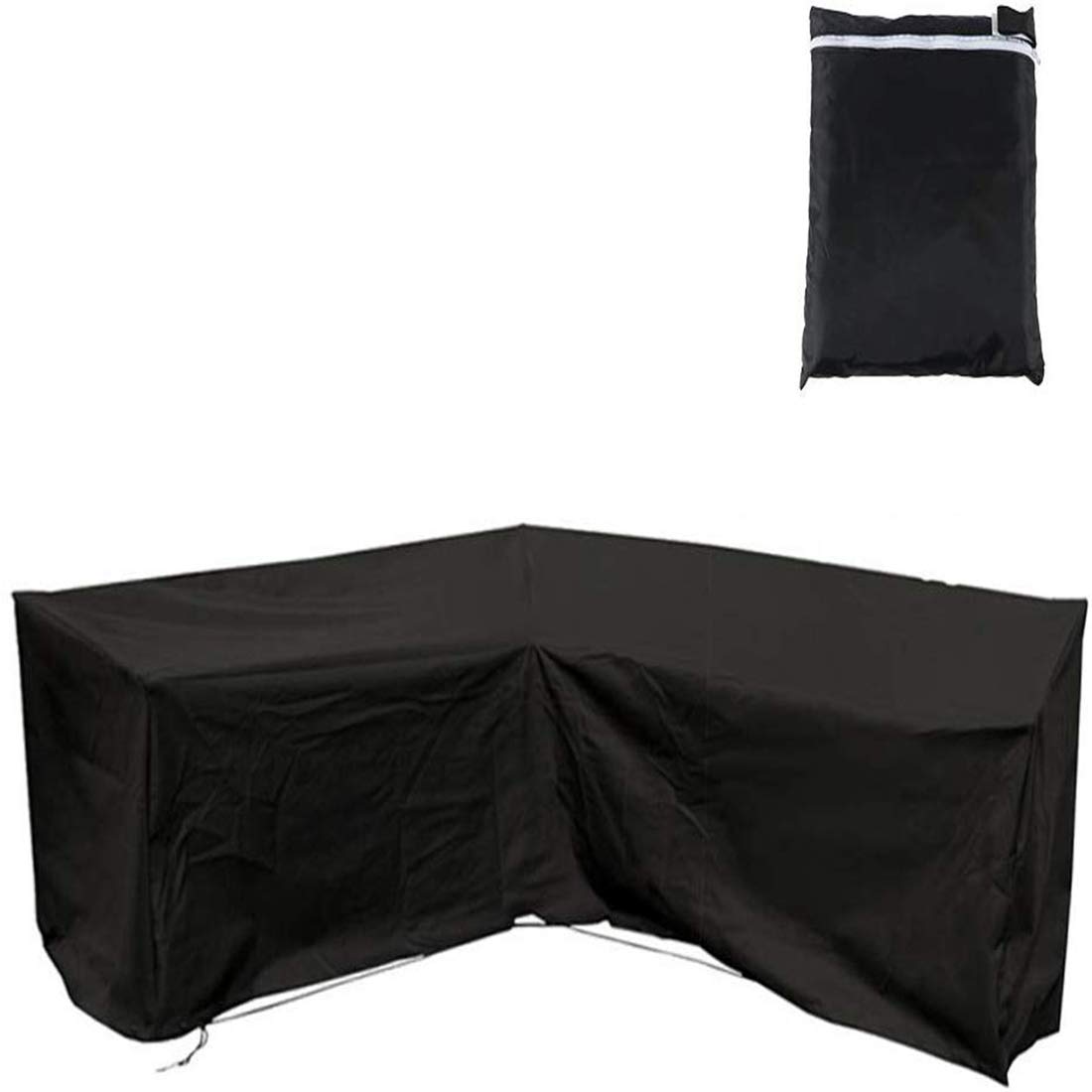 J&C Patio Furniture Sectional Couch Covers,Premium Outdoor Waterproof V Shape Garden Sofa Cover Weather Protection Patio Sofa Cover, Outdoor Sectional Furniture Cover (84x84in)