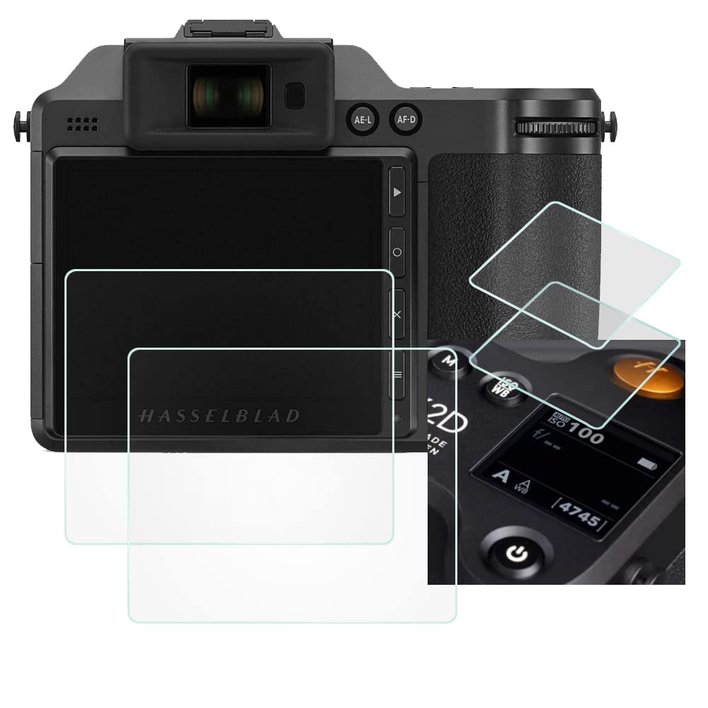 X2D Top+LCD Screen Protector for Hasselblad X2D x2d Camera, Ultra-Clear Anti-Scratch Bubble-Free Tempered Glass Cover for Hasselblad X2D x2d-2+2Packs