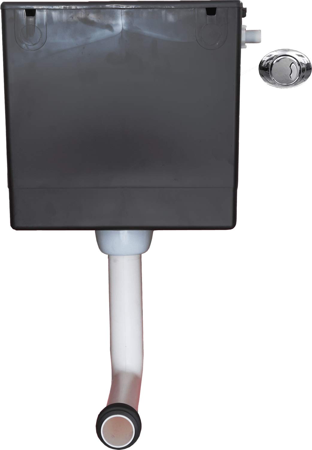 Essentials Black Concealed Cistern Only Chrome Dual Flush 6/4L Eco Friendly Compact Flexi Cable Size 1