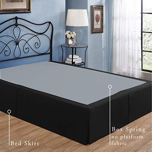 Bed Maker’s Never Lift Your Mattress Wrap Around Bed Skirt, Classic Style, Low Maintenance Wrinkle Resistant Fabric, Traditional 14 Inch Drop Length, Full, Black #TOP1