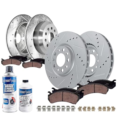 Detroit Axle - Brake Kit for Jeep 2018-2023 Wrangler, Drilled Slotted Disc Brakes Rotors Ceramic Brake Pads 2019 2020 2021 2022 Replacement : 12.99