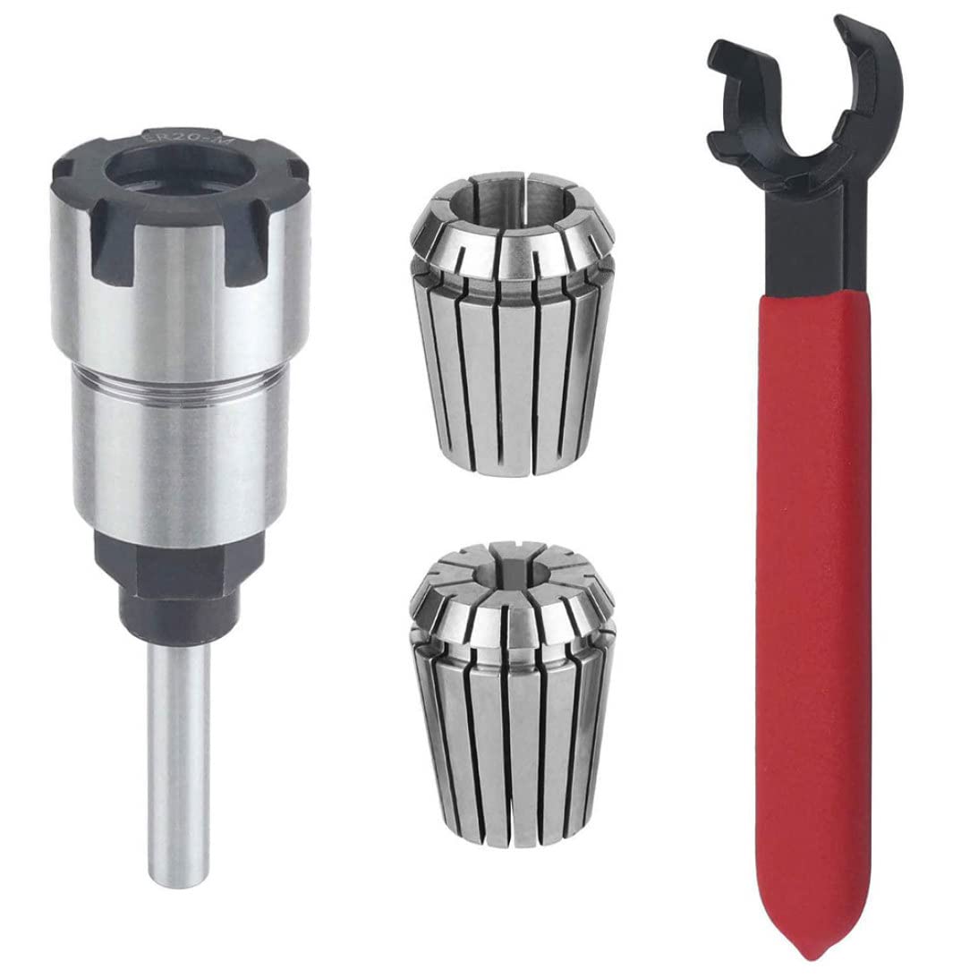 Router Bit Extension, 1/4 Inch Shank Collet Chuck Adapter Set, with Wrench Spanner 4pcs
