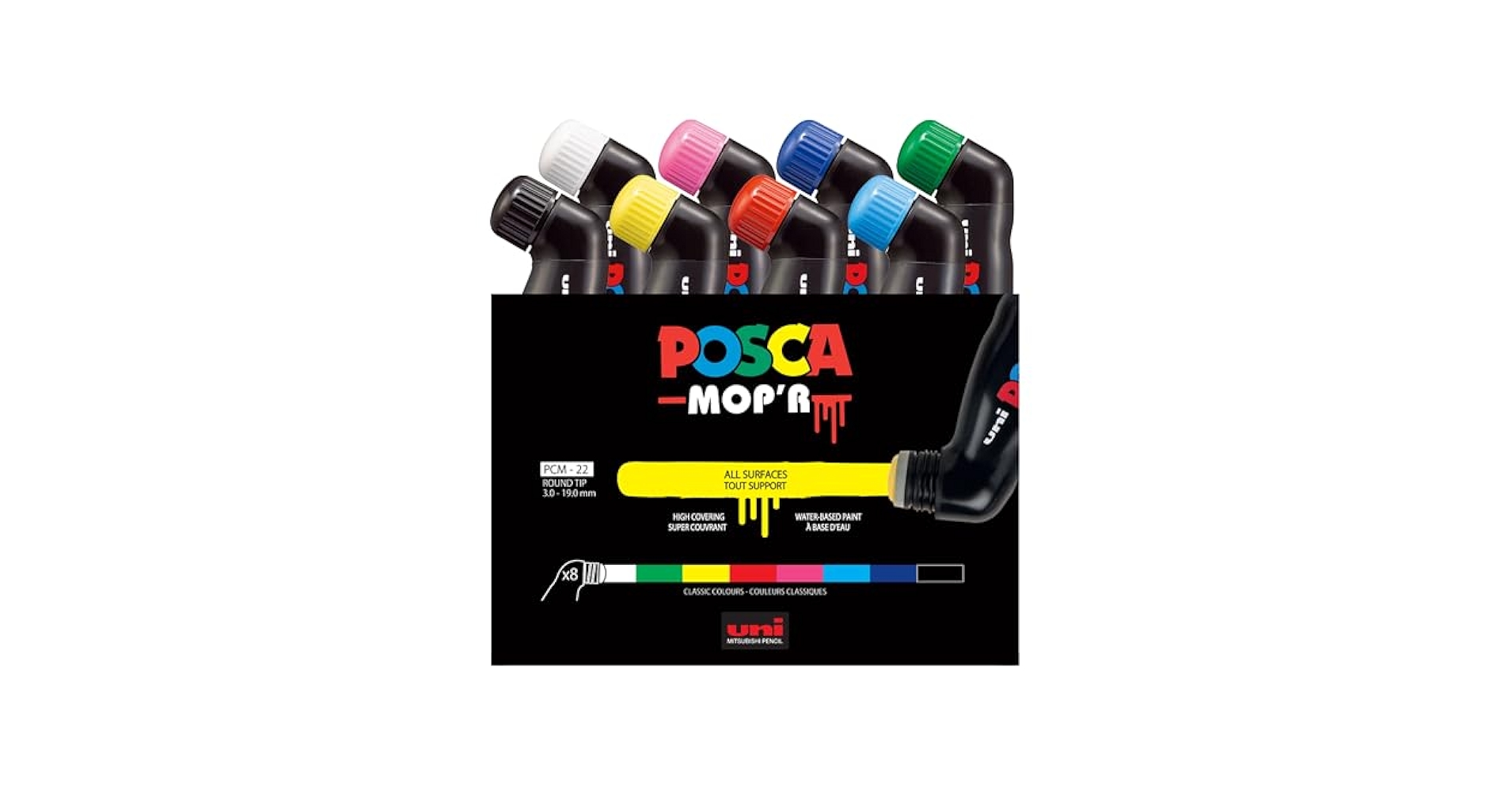 ポスカ POSCA MOP'R モッパー　極太 8色セット　日本未発売品 POSCA MOP'R - Set of 8