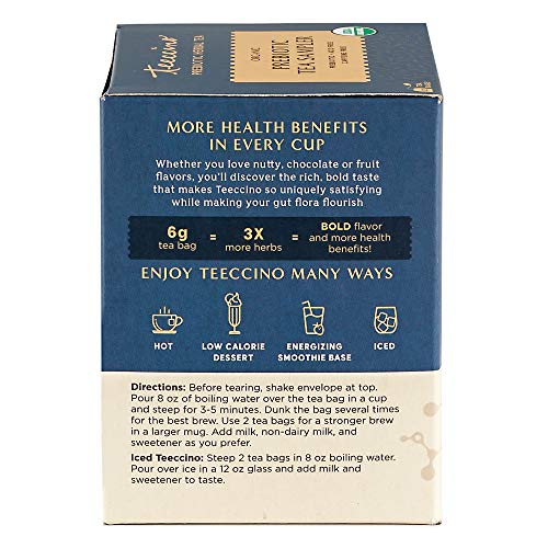 Teeccino Prebiotic Herbal Tea – Prebiotic Superboost Tea Sampler – Support Your Probiotics With Vegan Gos & Organic Xos For Good Gut Health And Regularity, 12 Tea Bags #TOP2