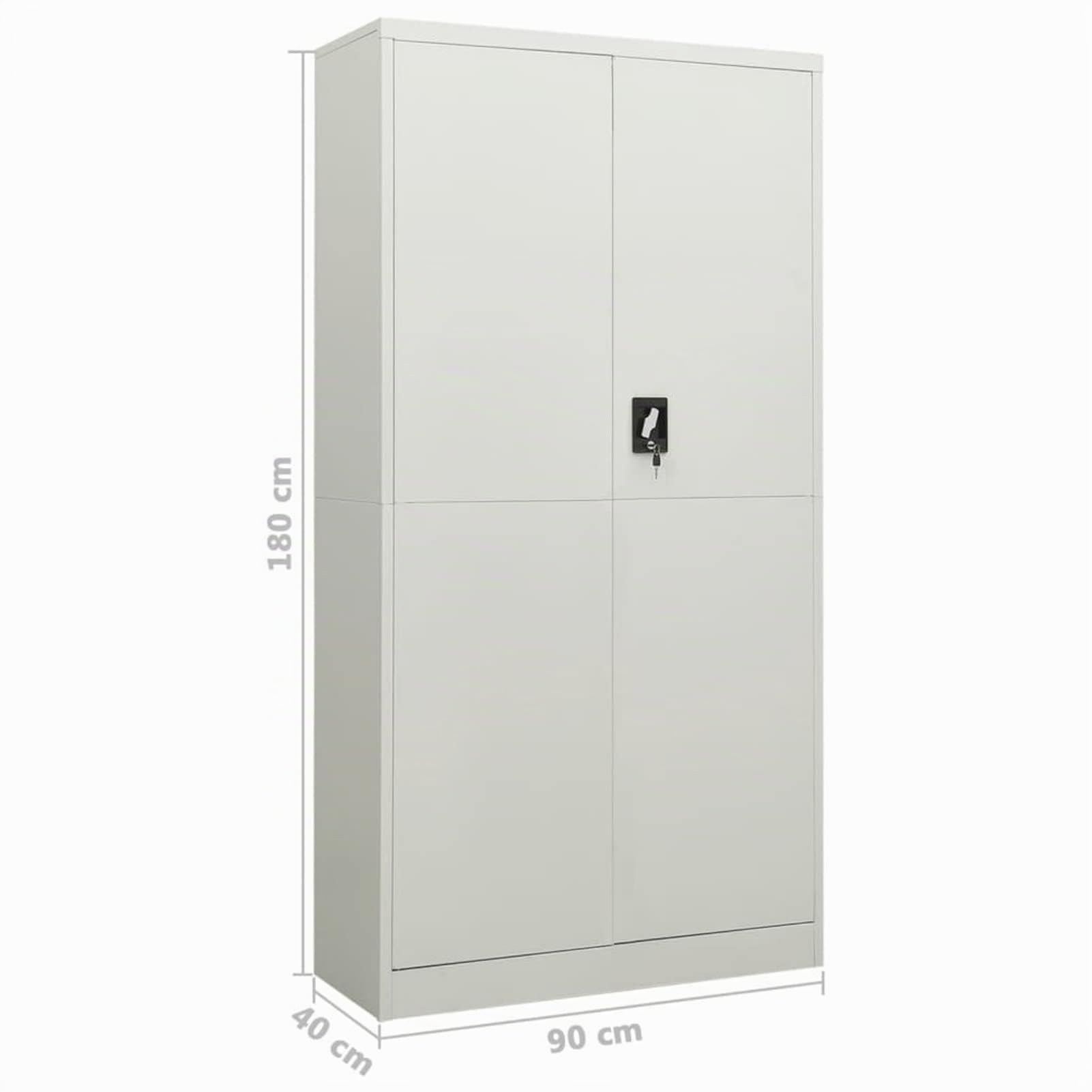 Festnight Armario de Taquilla con 2 Puertas y 4 Estantes Armario Multifunción Armario metalico Taquillas Metálica Organizador de Almacenamiento de Acero Gris Claro 90x40x180 cm
