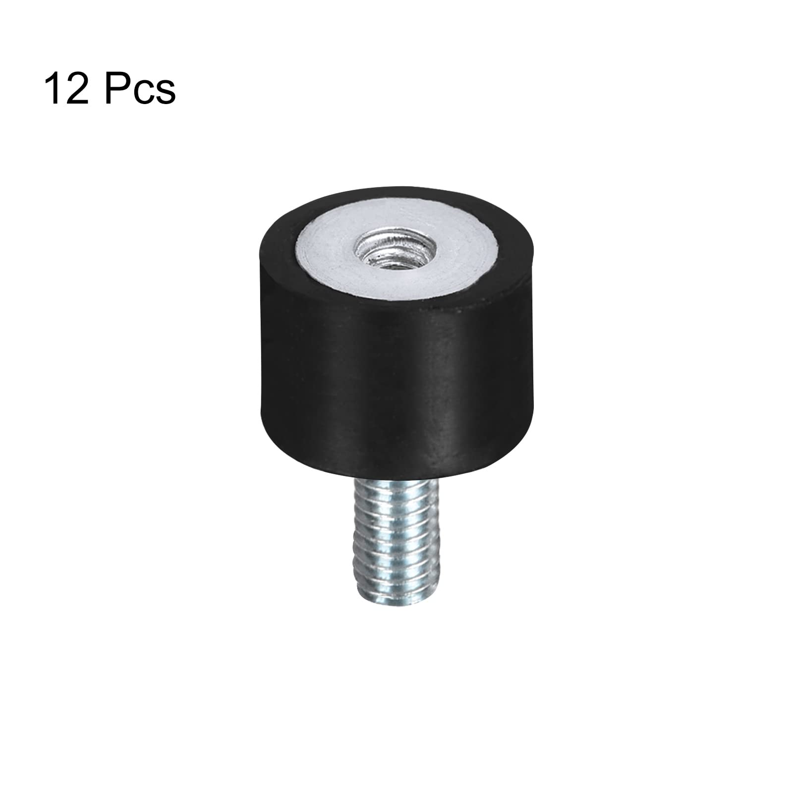 sourcing map Silent Bloc 12pcs M5 Mâle/Femelle Support Caoutchouc Vibration Isolateur Absorbeur Choc, pour Garage Moteur Air Compresseur Voiture Bateau Bobine, D15mmxH15mm
