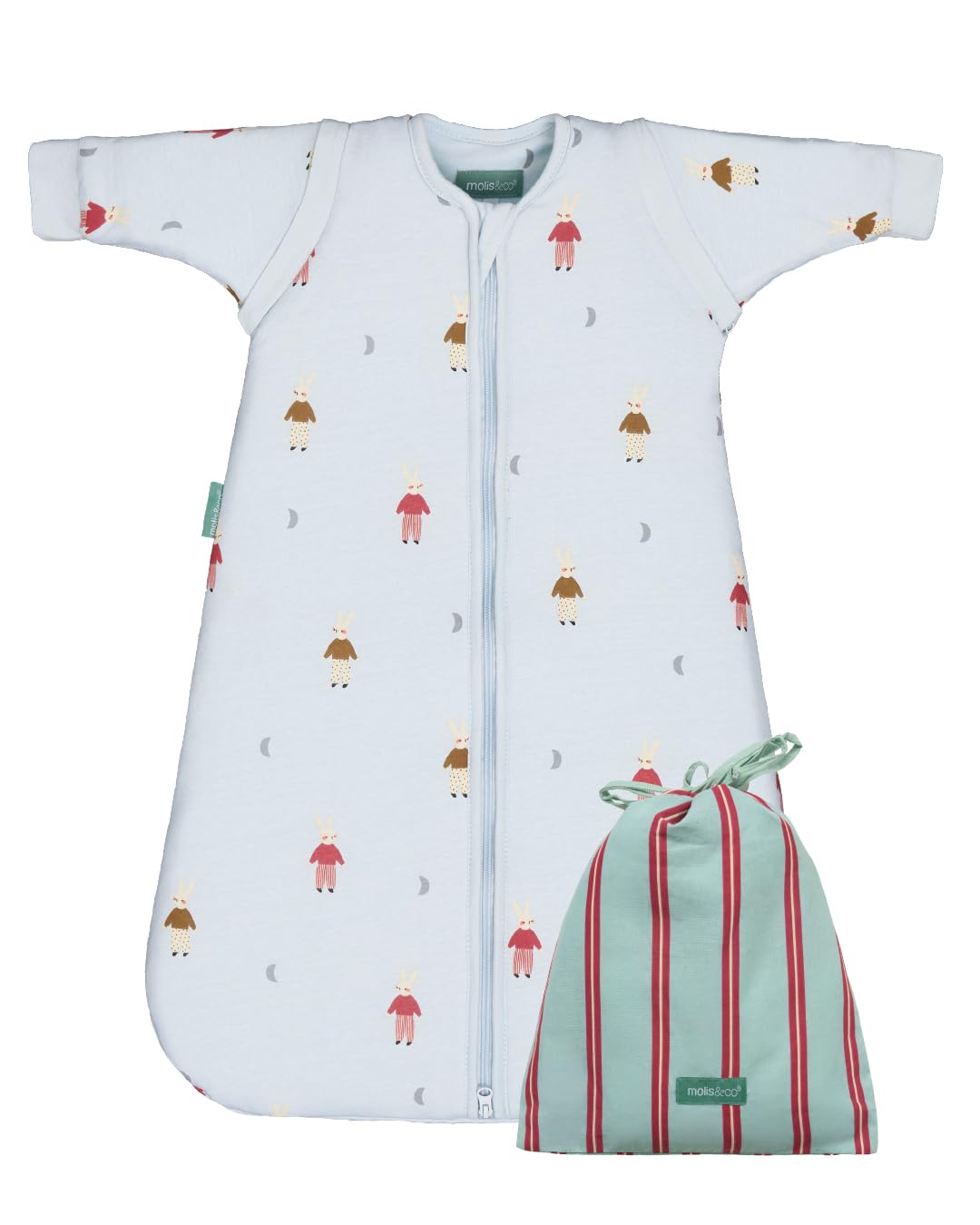 molis&co - Baby Sleeping Bag 2.5 TOG - Baby Winter Sleeping Bag Unisex - Soft and Cozy Baby Wearable Blanket for Newborn & Infants - 100% Cotton (OEKO-TEX) (Sleepy Bunnies, 0-6 Months) — image 1