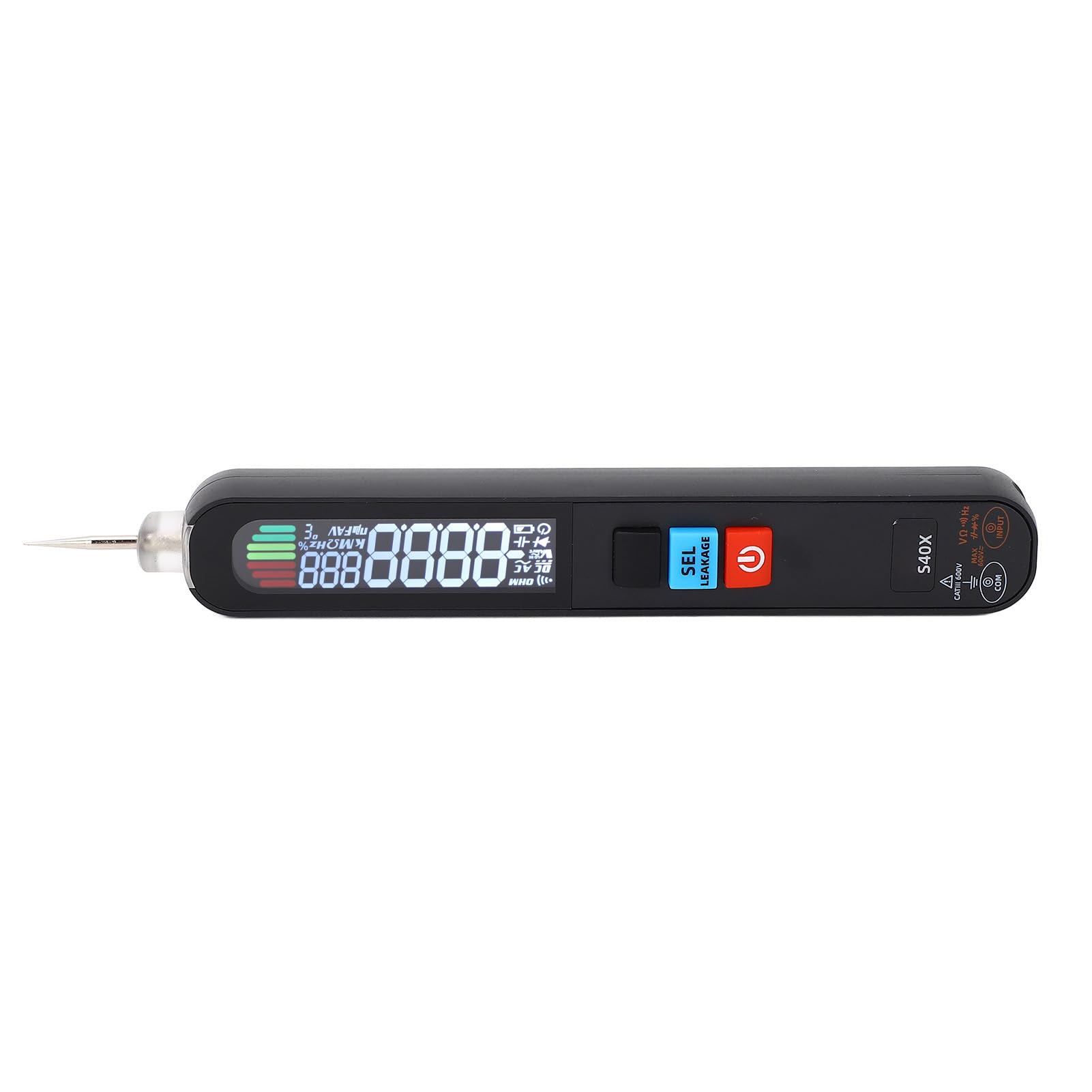 Smart 6000 Counts Multimeter Pen, AC/DC Spannungsprüfer, Widerstand, Diodenprüfung. Großes LCD-Display, Automatische Abschaltung, Wiederaufladbar, Tragbares Messgerät mit Clip