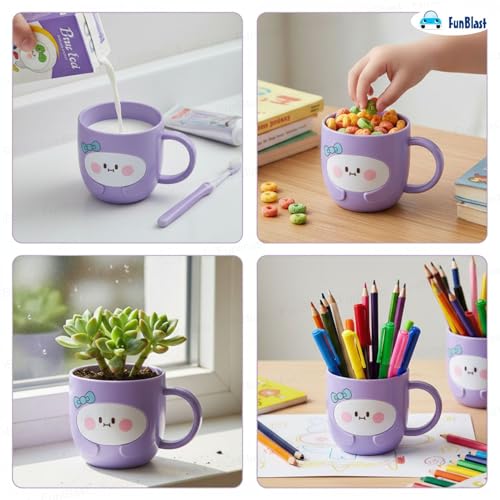 Image of FunBlast Milk Mug for Kids - 350 Ml; Unbreakable Mug for Kids, Milk Mugs for Kids Unbreakable - Milk Drinking Cup for Kids (Purple2)