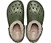 Crocs Kid's Baya Lined Clogs, Army Green, 3 Little Kid