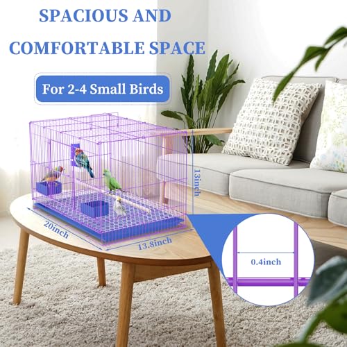 Image of Luxury Metal Bird Cage - Designed for Small to Medium-Sized Birds, 20-Inch Large Capacity, Suitable for Parrots, Finches, Cockatiels, and More Pet Birds
