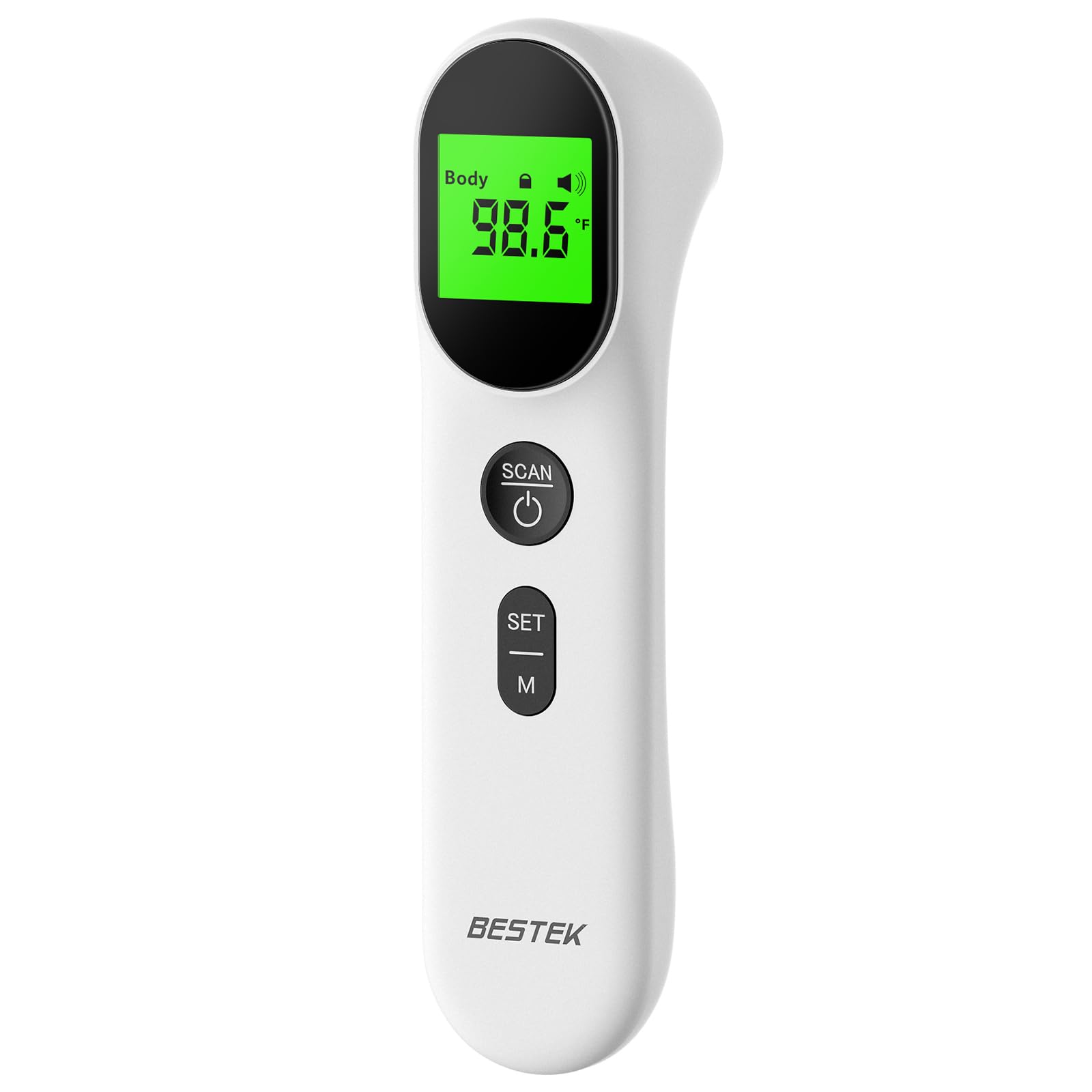 BESTEK Forehead Thermometer, No Touch for Adults and Kids, Large LCD Screen Digital Infrared Thermometer with Fever Alarm, Non Contact, 3-Color