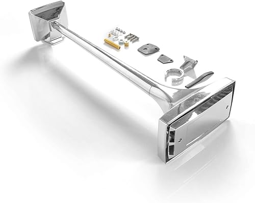 Miniatura 4 de Bocina de aire cromada para camión de 12 voltios y 25.2 pulgadas, trompeta única, 150 DB, kit de bocinas súper fuertes, universal para vehículos,