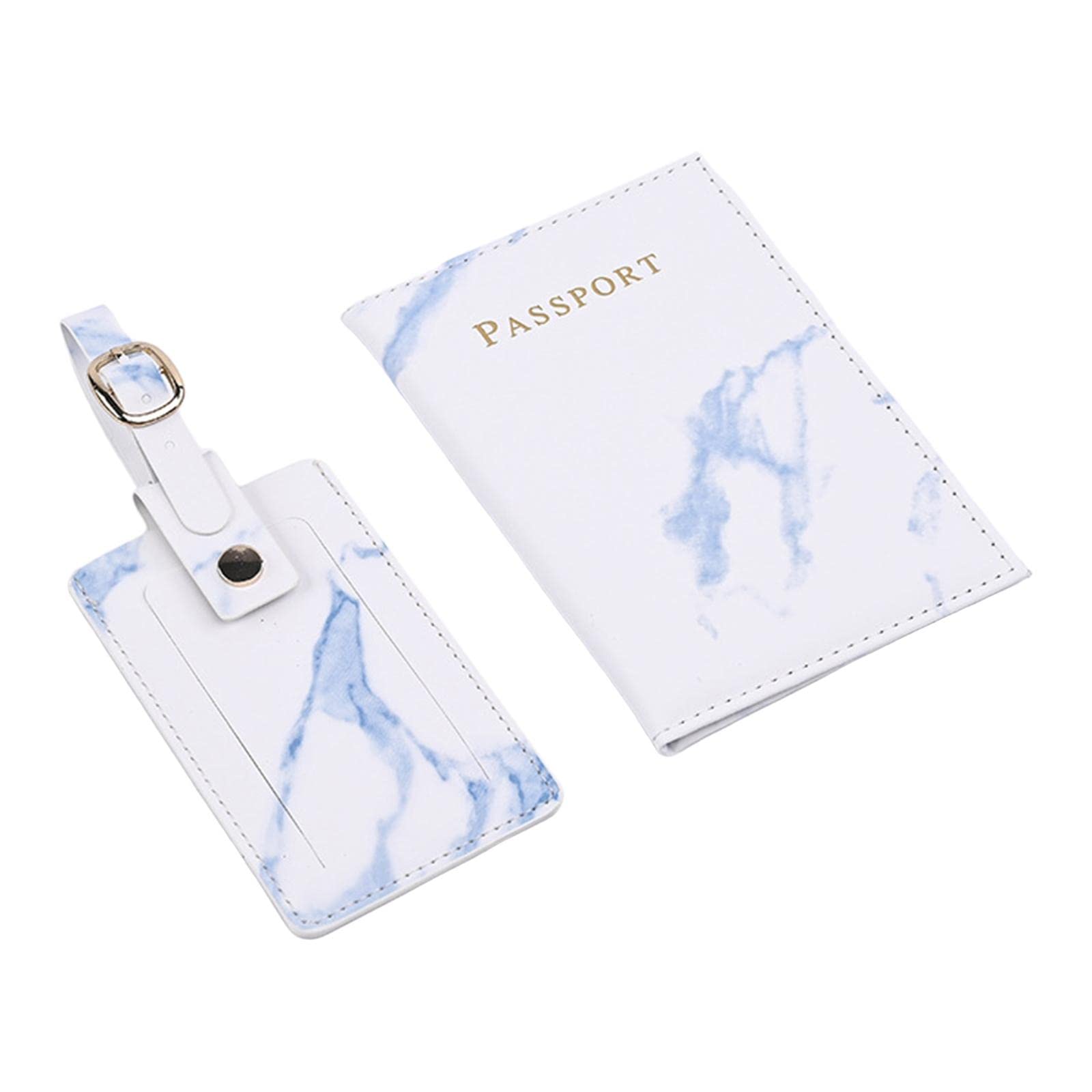 Passport Cover and Luggage Tag Set Travel for Unisex Registration Plate Blue-image-14