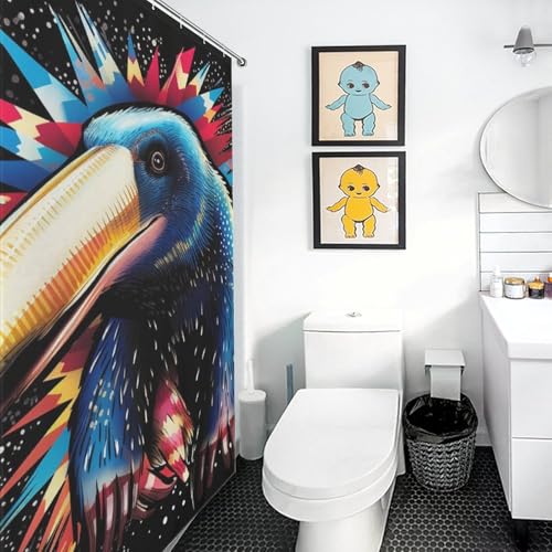 Rideau de douche tissu imperméable Fourmieater lavable 152x183cm - 3