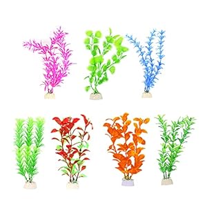 FuninCrea 7 Pacco Decorazioni per Acquari Decorazioni per Acquari ad Alta Simulazione, L’Abbellimento delle Piante è Adatto per la Casa / Ufficio /Simulazione Decorazioni per Piante Artificiali (7)