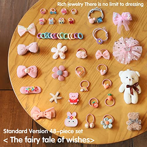 Bbnote Little Girl Kids Jewelry Box With Mirror And 48 Pieces Girl Princess Jewelry Dress Up Accessories Toy Playset Set #TOP3