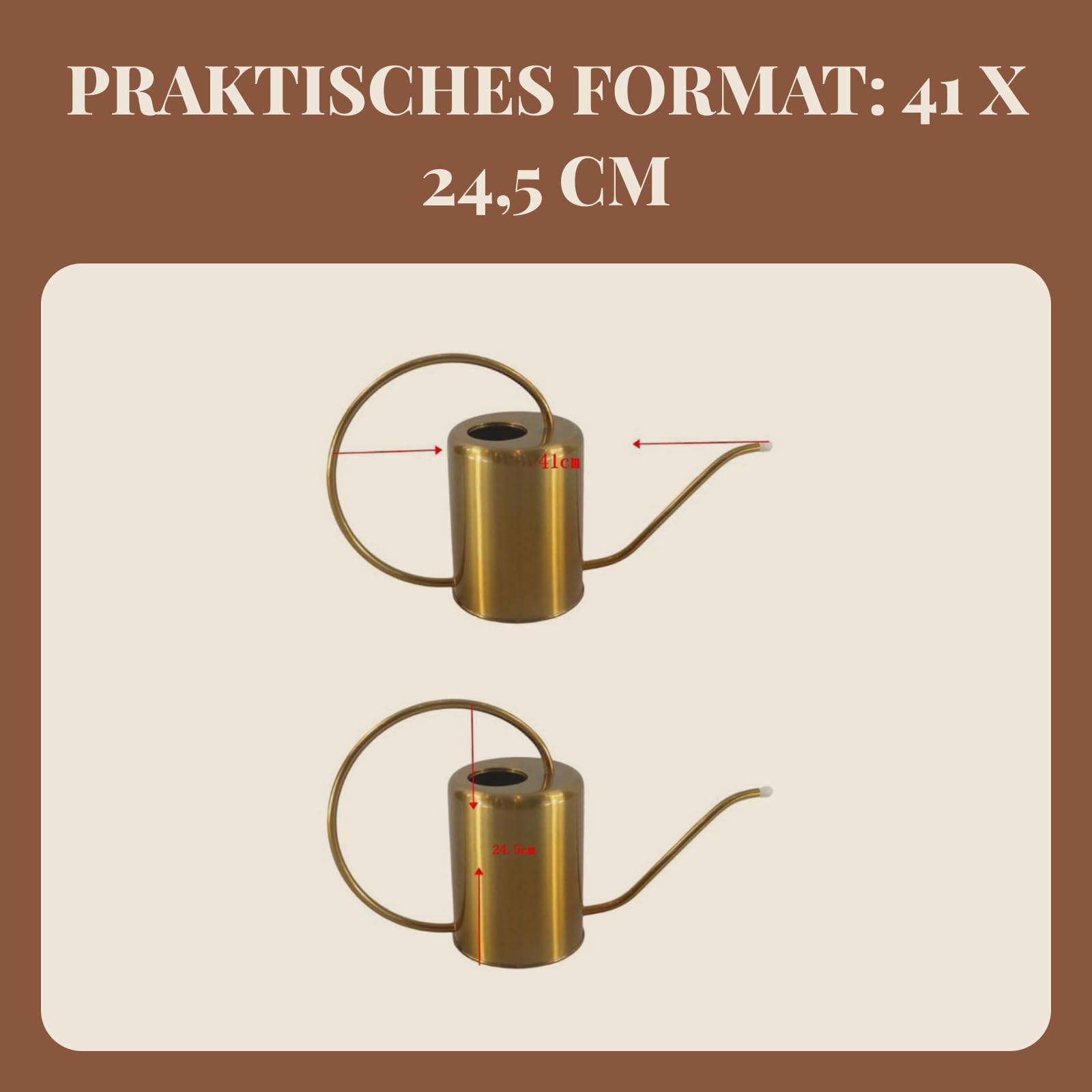 MagiDeal Vintage Messing aus aus Lange Ausguss Kleine Gießkanne Zimmerpflanzen 2000ml / 68 Oz