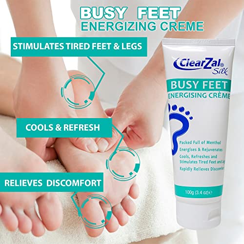 Clearzal-Busy-Feet-Cooling-Energizing-Foot-Cream-Packed-with-Menthol-for-Pain-Relief-for-Tired-Achy-Feet-Refreshes-and-Rejuvenates-Helps-to-Provide-Relief-from-Neuropathy-34-Ounce-Tube Clearzal Busy Feet Cooling Energizing Foot Cream, Packed with Menthol for Pain Relief for Tired Achy Feet, Refreshes and Rejuvenates, Helps to Provide Relief from Neuropathy, 3.4 Ounce Tube - Image 3