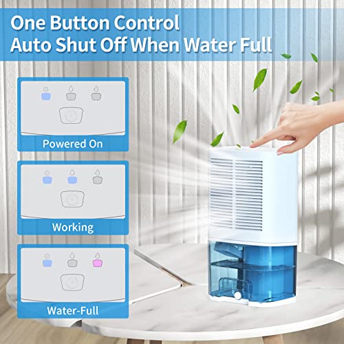 68Oz(2000Ml）Dehumidifiers For Home,810 Sq.ft（8100 Cubic Feet）Quiet Dehumidifier With Drain Hose & Auto Shut Off, Portable Small Dehumidifiers For Bedroom Bathroom Basements Closet Rv Room #TOP5