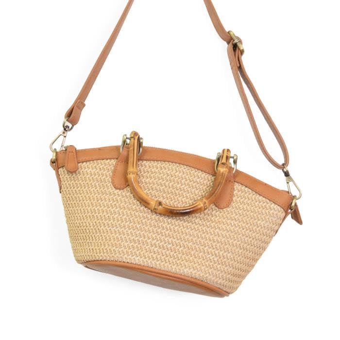 Joy Susan Women's Fashion Purse Straw Bamboo Handle Basket Crossbody Hand Bag2