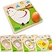 AiSi Puzzle en Bois Bébé Enfant Puzzle Animal Poule Pondant des Oeufs