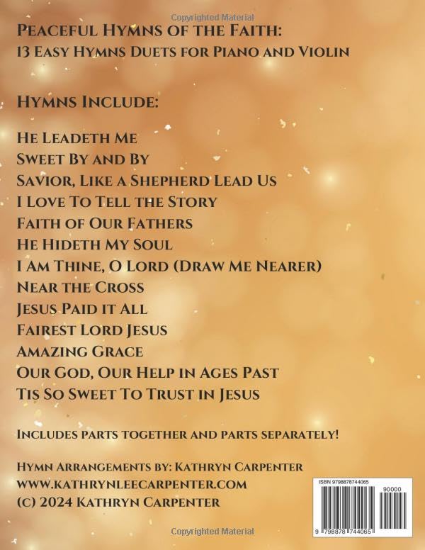 Peaceful Hymns of the Faith: 13 Easy Hymn Duets for Piano and Violin - Image 2