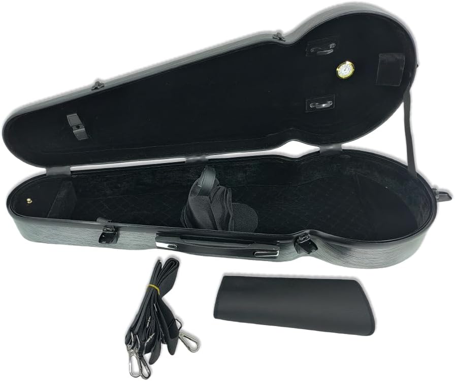 yinfente Carbon Fiber Viola Case for 15inch to 16.5inch with Adjustable Backstrap &Handle&Buckle Soft interior and Hard Case for Beginner and Musicians