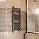 Cecotec Elektrischer Badheizkörper ReadyWarm 9050 Twin Towel Steel. 500 W, 2 Modi Heizung, Aluminium, geringer Stromverbrauch, Schutzart IP24, LED-Bildschirm SmartTemp, Dunkelgrau