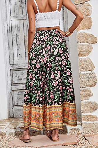 Image of CFLONGE Summer Maxi Skirts for Women 2026 Trendy Floral A Line Boho Skirt