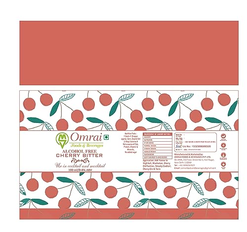 Image of Omrai Foods Cherry Bitter for Cocktails & Mocktails, 30ml Non-Alcoholic Botanical Bitters | Natural Spice Flavor Enhancer Ideal for Old Fashioned, Negroni, Manhattan, Martini & Gin Tonic
