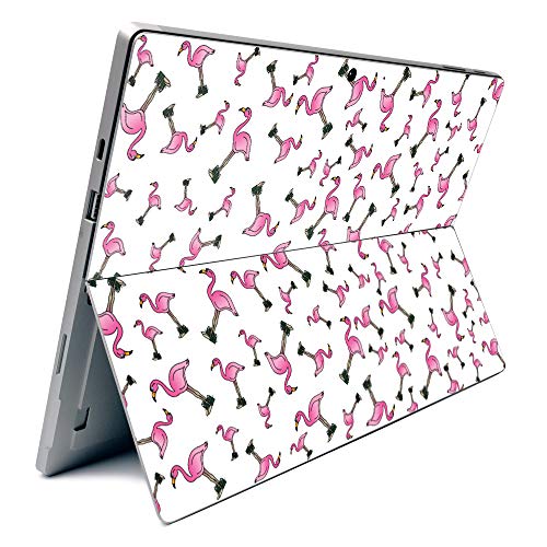 Image of MightySkins Carbon Fiber Skin for Microsoft Surface Pro 7 - Cool Flamingo | Textured Carbon Fiber Finish | Easy to Apply, Remove, and Change Styles | Made in The USA (CF-MISURPR7-Cool Flamingo)