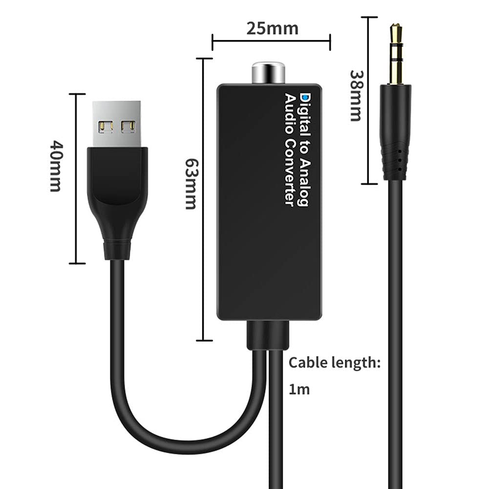 Decodificatore Audio, convertitore Audio da Digitale ad analogico, Jack Ottico coassiale da 3,5 mm, decodificatore Audio DAC USB