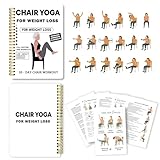 30-Day Chair Yoga Weight Loss Spiral Notebook & Exercise Guide, Low-Impact Chair Yoga Fitness Planners for Seniors & Beginners with Step-by-Step Routines for Easy Weight Loss & Toning.