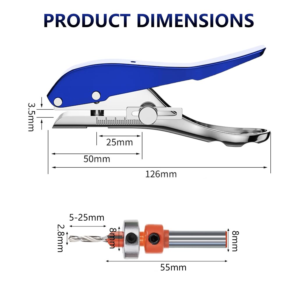 Serplex Heavy Duty Hole Punch - 8mm Manual Punch Tool -2