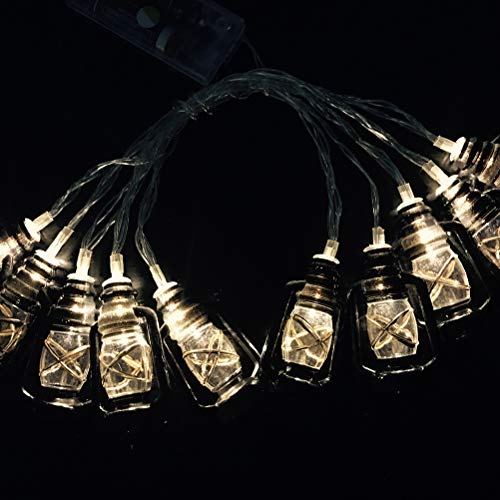 BESTOYARD 2 metros, 10 LEDs, lâmpada de querosene de LED de Halloween, lanternas retrô, formato de p