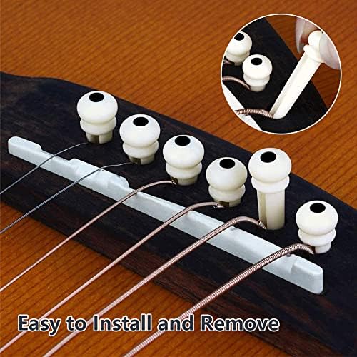 Broches De Guitare 6 Pièces De Broches De Pont En ébène Avec Coquille D
