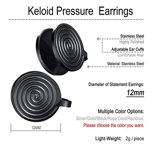 Flyun Pressure Earrings For Keloids, Acupressure Earrings, Compression Earrings For Keloids, Clip Earrings For Women, Clip On Earrings, Ear Cuffs, Clip-On Stainless Steel Spiral Non-Pierced Earrings #TOP5