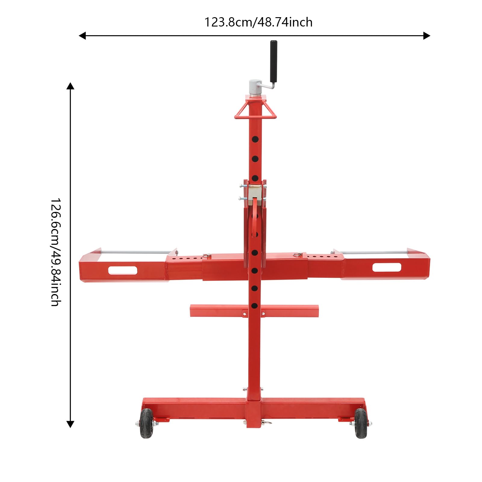 Kosiarka podnosząca, 340 kg, wysoka wydajność, wysokość podnoszenia 62 cm i rozstaw osi 0-25 cm, podnośnik do kosiarki, do konserwacji i naprawy