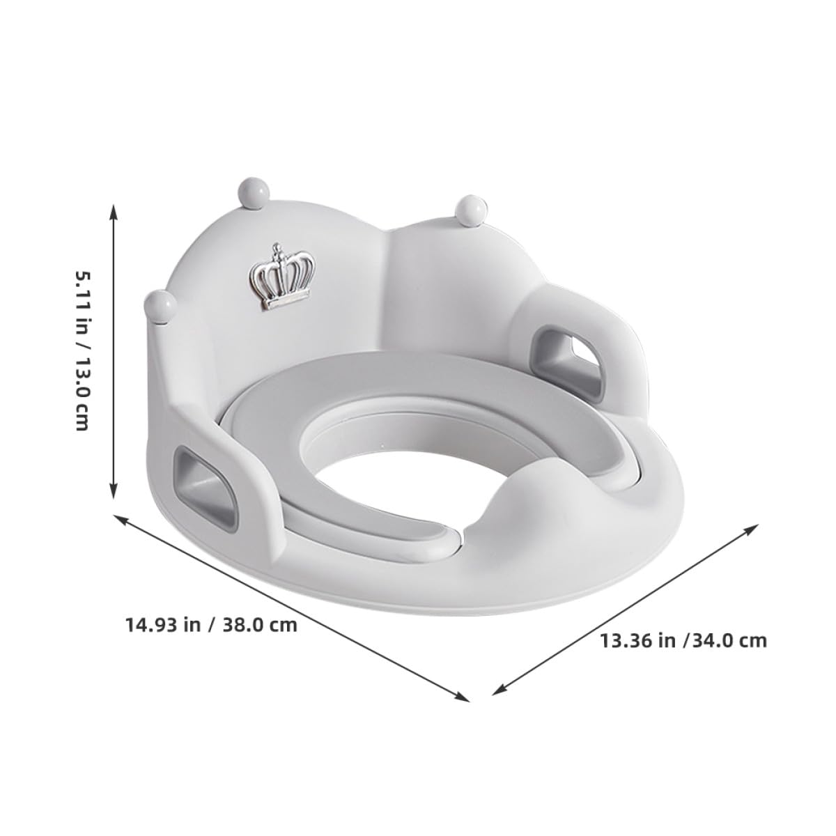 TOYANDONA Asiento de Inodoro Grande para Ñiño, Cojín Blando Antideslizante para Entrenamiento de Orinal, Color Gris, Niñas, Uso Doméstico en Baño Familiar