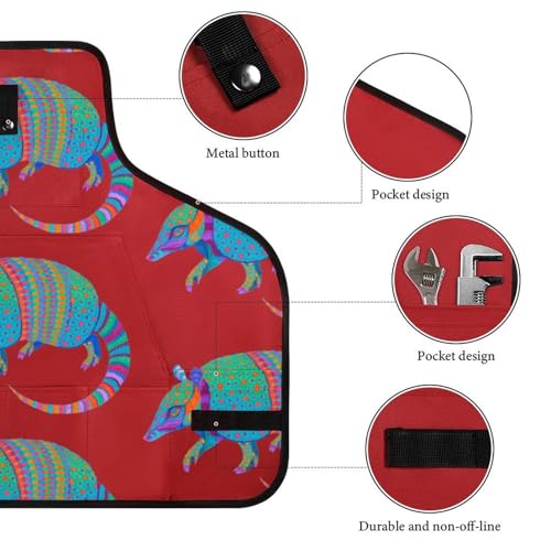 Delantal de trabajo con diseño de animales coloridos para hombres y mujeres miniatura 3