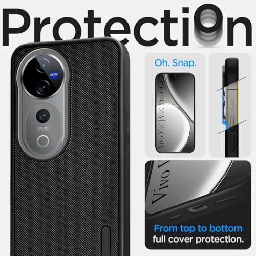 Image of Silicone Back Cover Case For Vivo V40|Vivo V40 Pro 5G(Textured Grip Design|Camera Protetion|Slim And Light Weight|Soft Touch And Feel|Black)