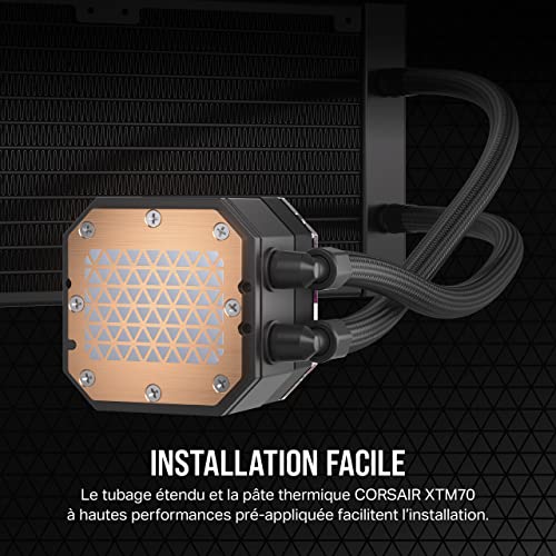 Corsair iCUE H100i ELITE CAPELLIX XT Refroidisseur de CPU Liquide - Deux Ventilateurs AF120 RGB ELITE - Radiateur 240mm - Intel® LGA 1700, 1200, 115X, 2066, AMD® AM5, AM4 - Noir