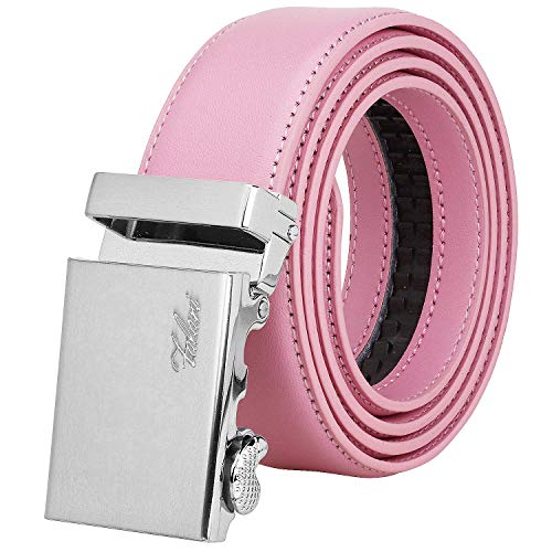 Image of Falari Men Unisex Genuine Leather Ratchet Dress and Casual Belt, Automatic Sliding Buckle, Trim to Fit
