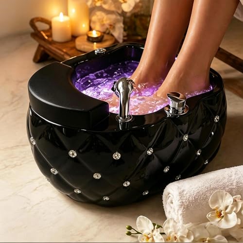 Masajeador Spa de Pies Acrílico con LED y Drenaje Automático miniatura 1