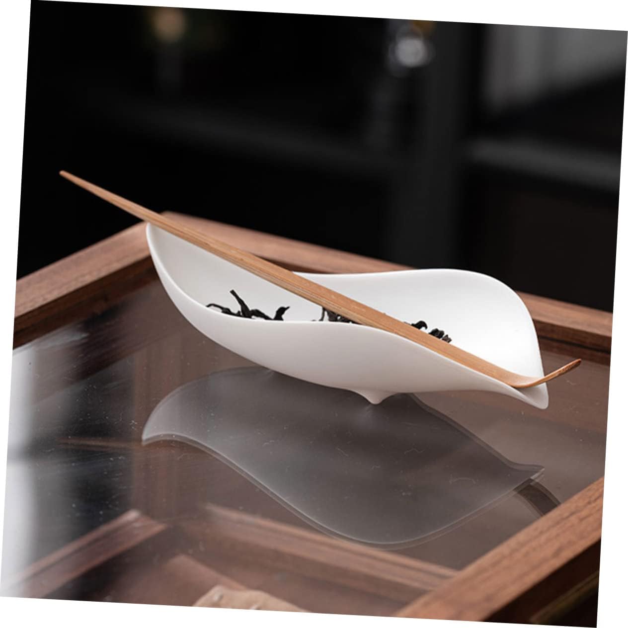 Teaspoon Measuring Spoon Ceramic Tea Scoop Decorative Tea Holder Dispenser Scoop