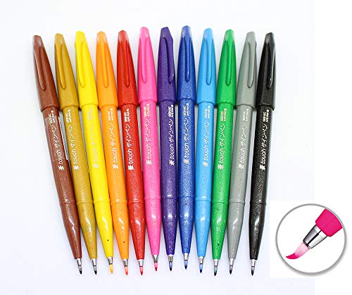Pentel Astuccio 6 Sign Pen Brush colori assortiti
