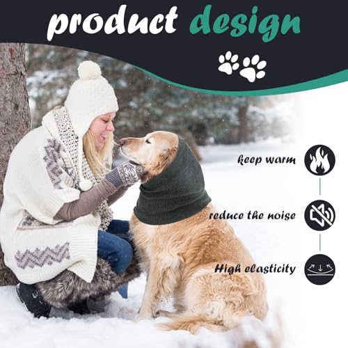 UILYNIU 2 Stücke Hund Snood - Ohrenschützer und Halsband, Gehörschutz, Haustier Ohrenklappe Kopfwickel (Grau)