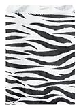200 pcs Zebra Print Paper Gift Bags Shopping Sales Tote Bags 6
